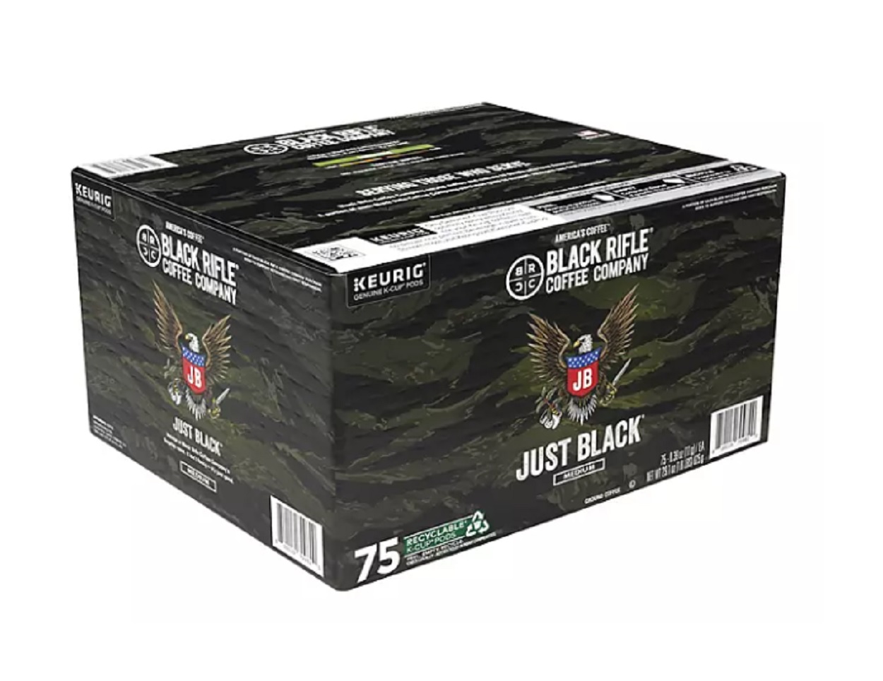 (image for) Black Rifle Coffee Company Just Black, Medium Roast K-Cup Coffee Pods, 75 ct.